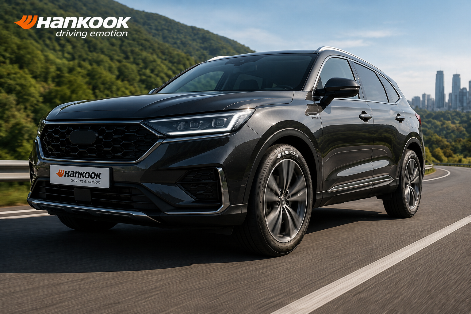 SUV utilizando pneus Hankook