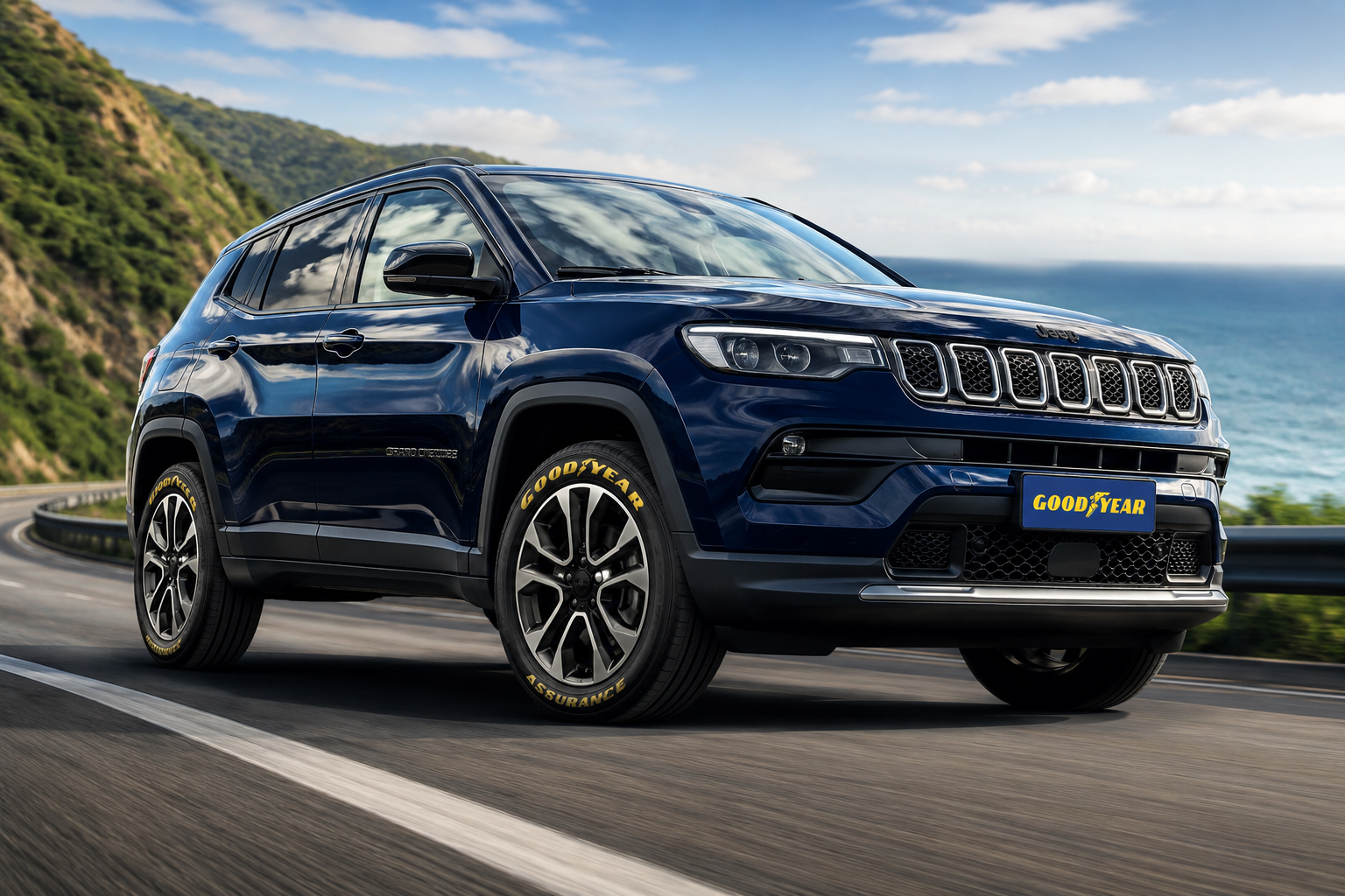 SUV utilizando pneus Goodyear